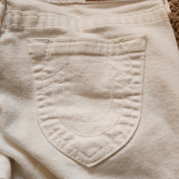 True Religion Jeans Women's 27 White Flare Cotton Stretch Boot Cut Made USA - Picture 13 of 14